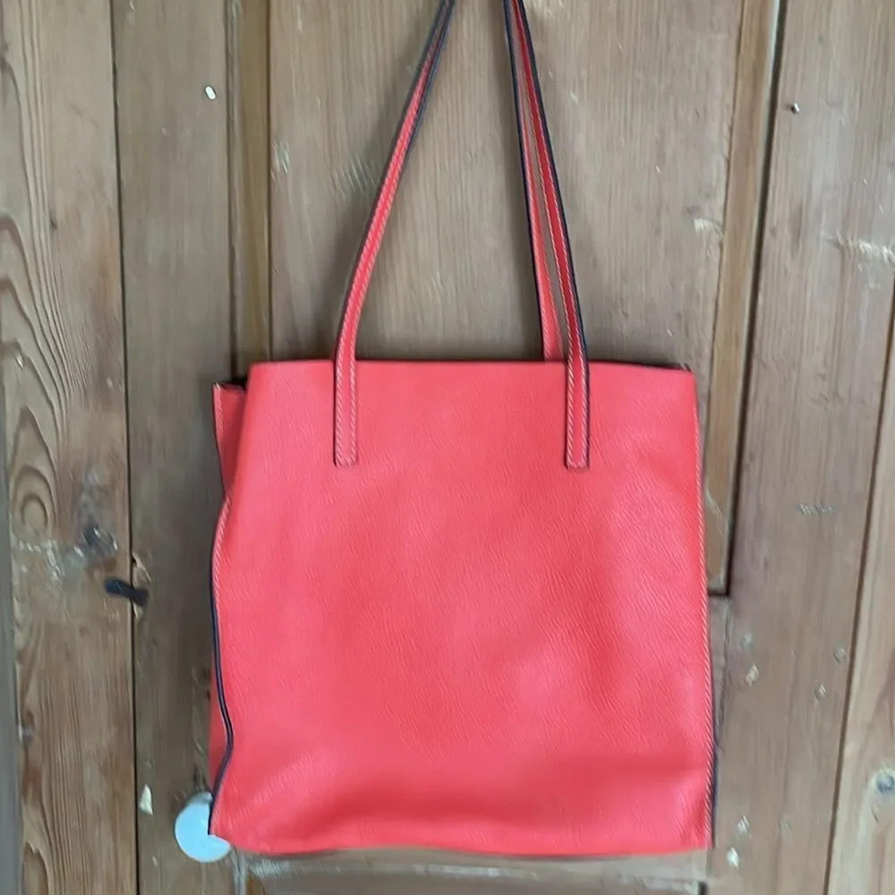 Marc Jacobs The Bold Grind East/West burnt orange leather pocket tote bag
